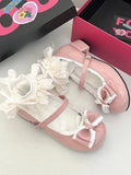 Wexleyjesus Cute Sweet Bow Mary Jane Shoes Ladies Summer 2024 New Elegant Lolita Single Shoes Female Japanese Preppy Style Solid Fairy Shoes