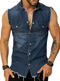 Wexleyjesus  Spring Summmer New Mens Denim Vest Ripped Jean Jacket Coats Waistcoat Men Sleeveless Jacket Male Tank S-Xxl