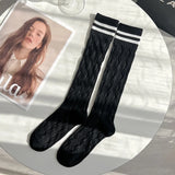 Wexleyjesus New Bear Jacquard Calf Socks Breathable Medium Tube Socks Korean Version Personality Pile Socks