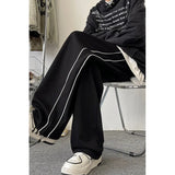 Wexleyjesus Korean Street Wide Leg Pants Men Trendy Side Clash Colour Sweatpants Loose Comfortable Jogging Trousers Male Casual Pants