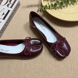 Wexleyjesus Split Toe Ballerina Shoes Mary Janes Leather Ballerines Femme Chaussure 2024 Fashion Low Heel Women Red Ballet Flats