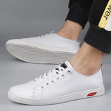 Wexleyjesus New Men's Leather Small White Shoes Men Spring Summer Casual Shoes High-end Lightweight Fashionable Shoes