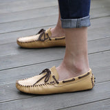 Autumn British Style Loafers Shoes Men Low Cut Lacing Casual Shoes Genuine Leather Fashion Men Shoes Drive