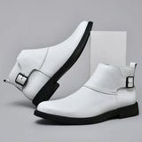 Wexleyjesus British Style Chelsea Boots for Men Side Zipper Leather Man Ankel Boots Slip on Business Dress Shoes Warm Plush Fur Winter Boots