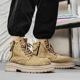 Wexleyjesus Suede High Top Male Casual Boots Lace Up Social Cheap Clearance Free Shipping Footwear Offer Low Price Pu Men's Leather Shoes