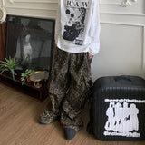 Wexleyjesus Leopard Cargo Pants Men Y2K Parachute Oversize Wide Leg Trousers Male Streetwear Hip Hop Harajuku Animal Print