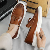 Wexleyjesus Fashion Men's Classic Tassels Loafers Moccasins Men Casual Slip-on Leather Shoes Mens Outdoor Board Shoe Driving Flats