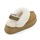 Wexleyjesus Warm Sheepskin Platform Slippers