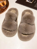 Wexleyjesus Minimalist Velvet Keep Warm Pure Color Slippers