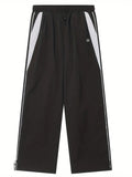 Wexleyjesus Men's Contrast Color Hip Hop Drawstring Baggy Sweatpants