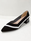 Wexleyjesus Contrast Color Pointed-Toe V-Cut Pumps