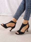 Wexleyjesus Peep Toe Zipper Pumps Sandals