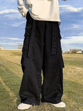 Wexleyjesus Men's Baggy Cargo Pants with Strap Detail and Pocket