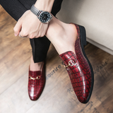 2022 Summer New Men Half Loafers Leather  Casual  Slip-On Slippers Breathable Mules For Man Outdoor Lightweight Black Half-Shoes