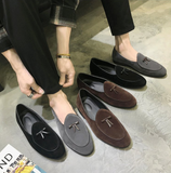 Suede Loafers Men Slip Slippers Tassel Moccasins Man Casual Flats Men's Dress Shoes Italian Leather Slip On Shoes Luxury