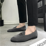 Suede Loafers Men Slip Slippers Tassel Moccasins Man Casual Flats Men's Dress Shoes Italian Leather Slip On Shoes Luxury