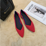 Pointed Toe flats Ladies flat Shoes Comfortable Ballet Knit De Mujer Loafers Autumn Gestante Boat Shoes Soft Bottom Women's Shoe