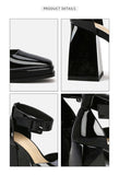 Woman‘s 2022 New Two-Piece Pumps Square Heel Genuine Leather Buckle Strap Super High Retro Shallow D'Orsay Lady Footwear