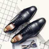 Cap-toe Classic Men Dress Shoes Wing-tip Derby PU Leather Big Size 38-46 3.5CM Heel Elegant Suit Business Formal Oxfords Zapatos