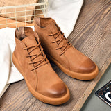 Winter Ankle Boots Men Casual Shoes Outdoor Autumn Leather Waterproof Work Tooling Mens Boots Warm Military Army Botas