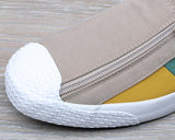 2023 New Style Men's Vulcanize Shoes Breathable Double zipper Trend Men Canvas Loafer British Fashion Mixed Colors Casual Shoe