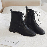 Soft Leather Shoes Women Boots 2021 Autumn Early Winter Shoes Non-slip Fashion Ladies Ankle Boots Black Brown A3775