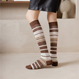 Fashion  Long Cotton Stockings Women Colorful Patchwork High Knee Socks Femme  JK Stocking Thigh Leg Calcetines Medias
