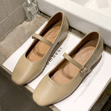 Women Low Heel Shoes Square Toe Retro Mary Janes Pumps Casual Spring Autumn Lady Office Daily Shoes