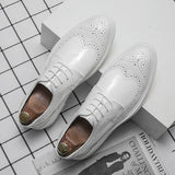 Pu Leather Men Casual Shoes Luxury Mens Oxford Shoes For Men Moccasins Breathable White Business Dress Shoes Man Brogue Shoes