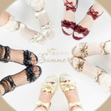 New Summer Sweet Girls Female Kawaii Cosplay Japanese Cute Anime Lolita Shoes Harujuku Bow Feminine Mid Heel Women Sandals