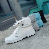 2023 New Classic Design High-top Shoes Paladin Canvas Shoes Cuffed Thick-soled Martin Boots Women