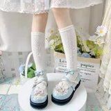 Lolita Shoes Doll Shoes Students Lolita Sweet Lo Shoes Thick Bottom Cute Bowknot Cross Bandage Kawaii Shoes Loli Cosplay Cos