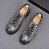 New British Retro Men's Tide Patchwork Lace Up Shoes Flat Formal Wedding Evening Dress Oxfords Sapato Social Masculino