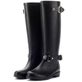 Fashion Rainshoes Women Waterproof Knee High Rain Boots Women Non-slip Hose Back Zipper Long Boots Ladies Shoes For Woman botas