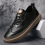 Wexleyjesus Genuine Leather Men Casual Shoes Lace Up Men Fashion Sneakers Luxury Brand Shoes Men Non-slip Men Shoes Business Formal Shoes