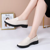 Fashion White Women Loafers Shoes for Women Chic Platform  Leather Slip on Loafers Korean Fashion Flats Black New Office Shoes !