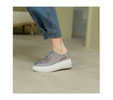 New Genuine Leather Sponge Cake Women Shoes Spring/summer Hollow Breathable Flat Platform Shoes Woven Hole Handmade Shoes Woman