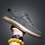 Flock Suede Mens Casual Shoes Welt Stitching Men Sneakers Slip Resistent Rubber Luxury Men Shoes For Male Canvas shoe Leisure