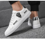 New Stylish Shiny Mens Casual Shoes Original Street Designer Skateboard Shoes Men Black White Mirror Sneakers Zapatillas Hombre