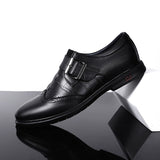 Wexleyjesus Men's Genuine Leather Shoes Business Casual Shoes Men Brogues quality business England Style Handmade oxford shoes