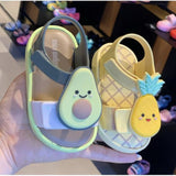 Newest Kids Summer Jelly Sandals Children Fashion Watermelon Straberry Pinapple Avocado jelly Princess Beach Shoes HMI042