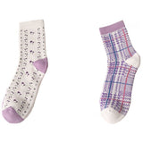 2 Pairs Print Thick Winter Socks Women Outdoor Long Warm Wool Socks Cute Windproof Snowfield Leg Warmers Kawaii Calzini Donna