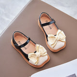Kids Girls Leather Princess Shoes Sweet Dress Party Shoes Soft Bottom Spring Autumn Leisure Flat Shoe SM166