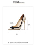 2023 New Bowknot Fashion High Heels Shoes Sexy Prom Mixed Colors Women Pumps Ladies Stiletto Suede  Designer Elegant Office Shoe