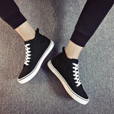 Mens High top Footwear Fashion Canvas Shoes Flat High top Men's Casual Shoes Cool Street Brand Shoes Classic Black White A136