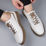 Wexleyjesus High Quality Cowhide White Shoes Student Men's Outdoor Sneakers for Men