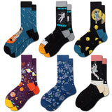 New Mens Sock  Diamond Ramen Astronaut Pattern Hip Hop Cool Socks For Men Winter Thick Long Skate Funny Socks Colorful