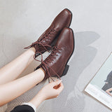 Soft Leather Shoes Women Boots 2021 Autumn Early Winter Shoes Non-slip Fashion Ladies Ankle Boots Black Brown A3775