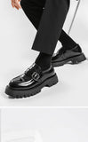 Wexleyjesus Men Harajuku Korean Style Streetwear Business Casual Thick Platform Genuine Leather Wedding Loafers Shoes Male Leather Shoe Man