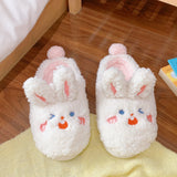 Kawaii Couple Soft Indoor Slippers 2021 Winter Female Slippers for Home Warm Plush Women Shoes Casual Rabbit Zapatillas Mujer